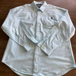 Coogi Australia Men's Classic XXL Long Sleeve Button Up Blue White Striped Shirt